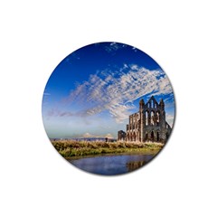 Ruin Church Ancient Architecture Rubber Round Coaster (4 Pack)  by Celenk