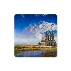 Ruin Church Ancient Architecture Square Magnet by Celenk