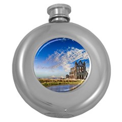 Ruin Church Ancient Architecture Round Hip Flask (5 Oz) by Celenk