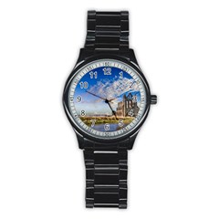 Ruin Church Ancient Architecture Stainless Steel Round Watch by Celenk