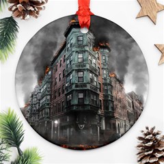 War Destruction Armageddon Disaster Ornament (round) by Celenk