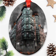 War Destruction Armageddon Disaster Ornament (oval) by Celenk