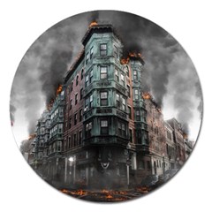 War Destruction Armageddon Disaster Magnet 5  (round) by Celenk