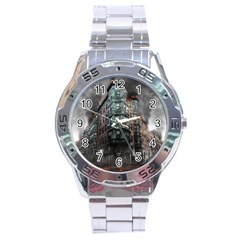 War Destruction Armageddon Disaster Stainless Steel Analogue Watch by Celenk