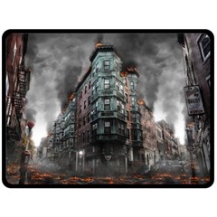 War Destruction Armageddon Disaster Double Sided Fleece Blanket (large)  by Celenk