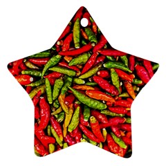 Chilli Pepper Spicy Hot Red Spice Ornament (star) by Celenk