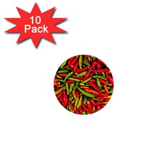 Chilli Pepper Spicy Hot Red Spice 1  Mini Magnet (10 Pack)  by Celenk