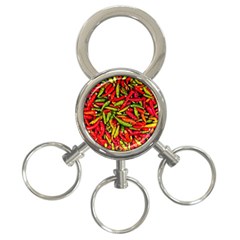 Chilli Pepper Spicy Hot Red Spice 3-ring Key Chains by Celenk