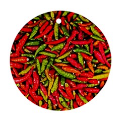 Chilli Pepper Spicy Hot Red Spice Round Ornament (two Sides) by Celenk