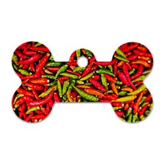 Chilli Pepper Spicy Hot Red Spice Dog Tag Bone (two Sides) by Celenk