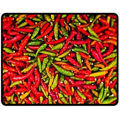 Chilli Pepper Spicy Hot Red Spice Double Sided Fleece Blanket (medium)  by Celenk