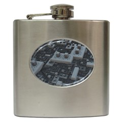 Backdrop Construction Pattern Hip Flask (6 Oz) by Celenk