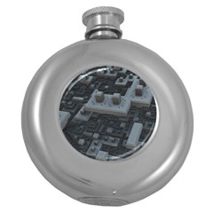 Backdrop Construction Pattern Round Hip Flask (5 Oz) by Celenk