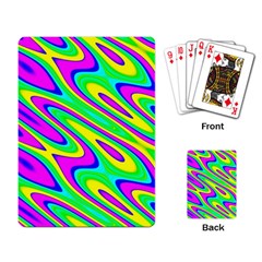 Lilac Yellow Wave Abstract Pattern Playing Card by Celenk