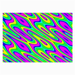 Lilac Yellow Wave Abstract Pattern Large Glasses Cloth by Celenk