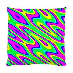 Lilac Yellow Wave Abstract Pattern Standard Cushion Case (two Sides) by Celenk