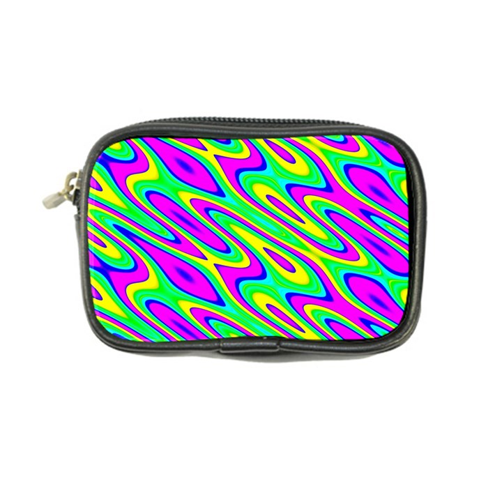 Lilac Yellow Wave Abstract Pattern Coin Purse