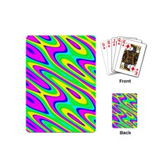 Lilac Yellow Wave Abstract Pattern Playing Cards (mini)  by Celenk