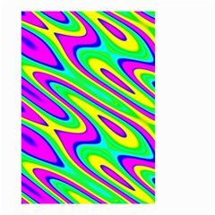 Lilac Yellow Wave Abstract Pattern Small Garden Flag (two Sides) by Celenk