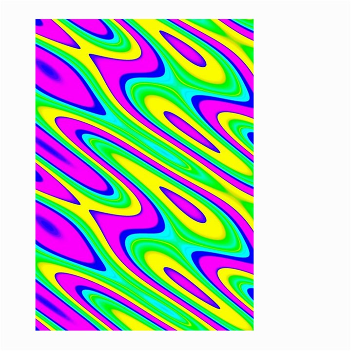 Lilac Yellow Wave Abstract Pattern Large Garden Flag (Two Sides)