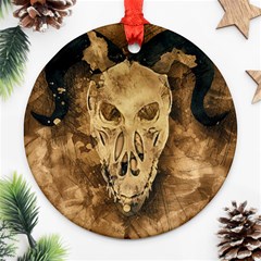 Skull Demon Scary Halloween Horror Ornament (round) by Celenk