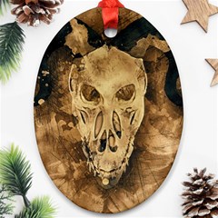 Skull Demon Scary Halloween Horror Ornament (oval) by Celenk