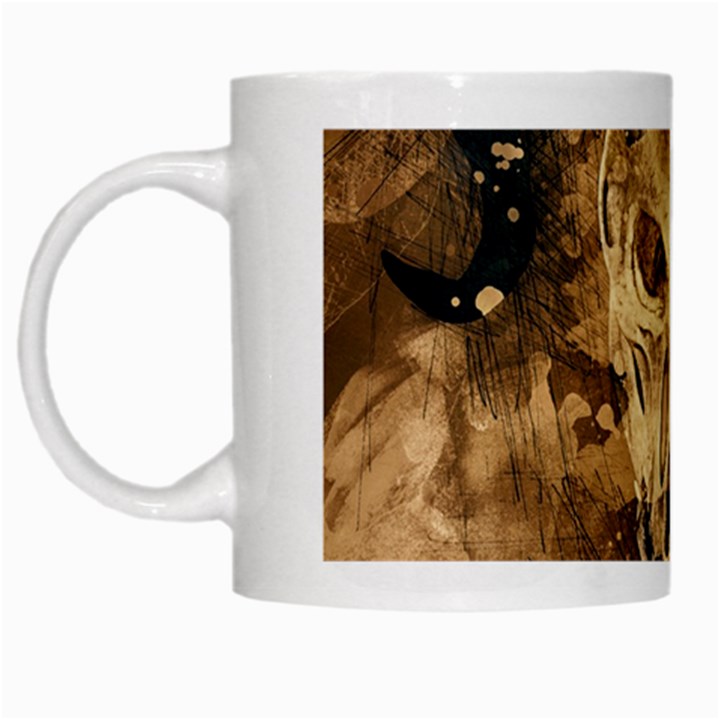 Skull Demon Scary Halloween Horror White Mugs