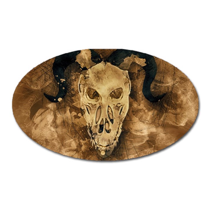 Skull Demon Scary Halloween Horror Oval Magnet