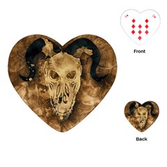 Skull Demon Scary Halloween Horror Playing Cards (heart)  by Celenk