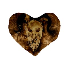 Skull Demon Scary Halloween Horror Standard 16  Premium Heart Shape Cushions by Celenk