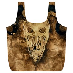 Skull Demon Scary Halloween Horror Full Print Recycle Bags (l)  by Celenk