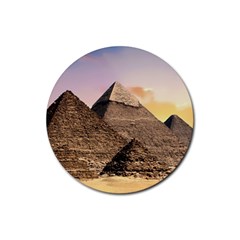 Pyramids Egypt Rubber Coaster (round)  by Celenk