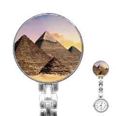 Pyramids Egypt Stainless Steel Nurses Watch by Celenk