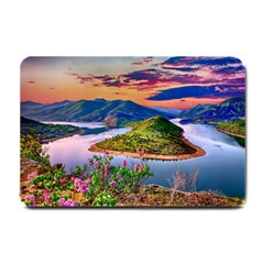 Landscape River Nature Water Sky Small Doormat  by Celenk