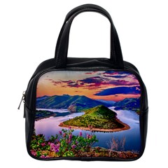 Landscape River Nature Water Sky Classic Handbags (one Side) by Celenk