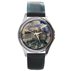 Castle Monument Landmark Round Metal Watch by Celenk