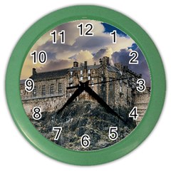 Castle Monument Landmark Color Wall Clocks by Celenk