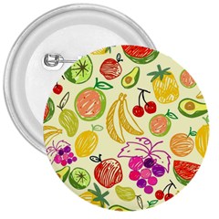 Cute Fruits Pattern 3  Buttons by paulaoliveiradesign