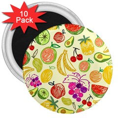 Cute Fruits Pattern 3  Magnets (10 Pack) 