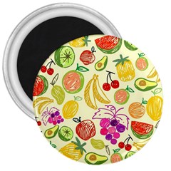 Cute Fruits Pattern 3  Magnets by paulaoliveiradesign