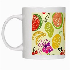 Cute Fruits Pattern White Mugs by paulaoliveiradesign