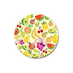 Cute Fruits Pattern Magnet 3  (round) by paulaoliveiradesign