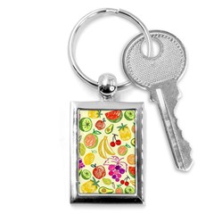 Cute Fruits Pattern Key Chains (rectangle)  by paulaoliveiradesign