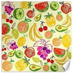 Cute Fruits Pattern Canvas 12  X 12   by paulaoliveiradesign