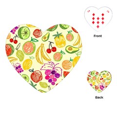 Cute Fruits Pattern Playing Cards (heart) 