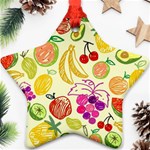 Cute Fruits Pattern Star Ornament (Two Sides) Front