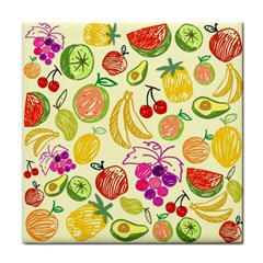 Cute Fruits Pattern Face Towel by paulaoliveiradesign