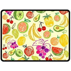 Cute Fruits Pattern Fleece Blanket (large)  by paulaoliveiradesign