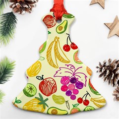 Cute Fruits Pattern Ornament (christmas Tree)  by paulaoliveiradesign