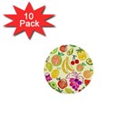 Cute Fruits Pattern 1  Mini Buttons (10 pack)  Front